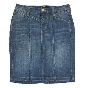 Liverpool Womens Straight Pencil Denim Skirt Size 2/26 Blue Flat Stretch Pockets